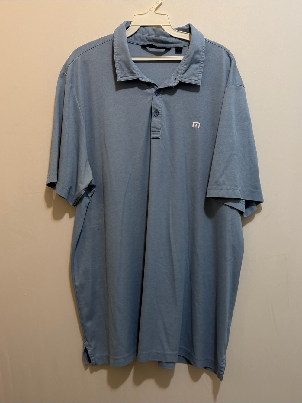 Travis Mathew Men's Light Blue Polo with Subtle Logo